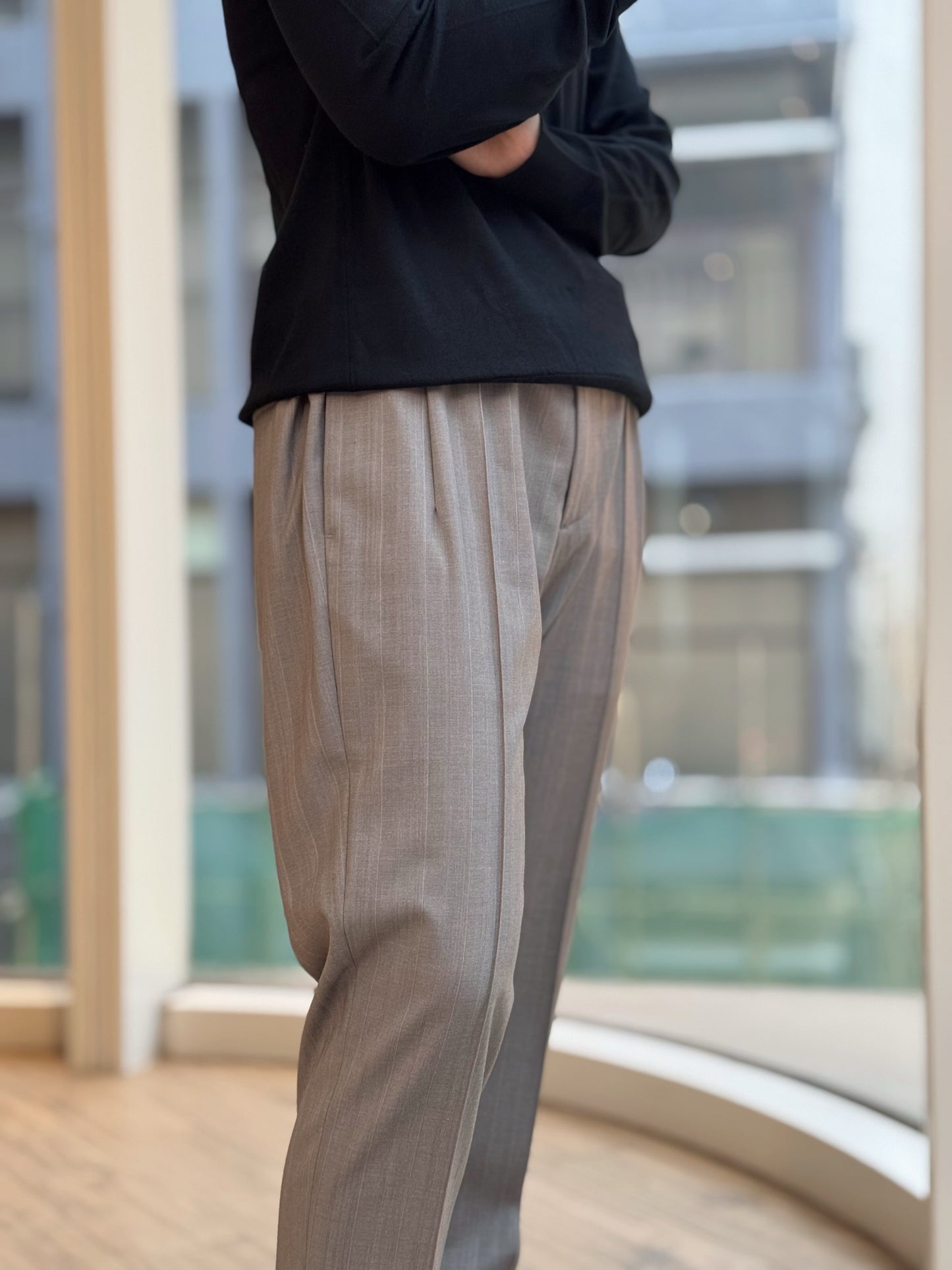 GBS MASACCIO R/1 Pinstripe Trousers A3712 Grey
