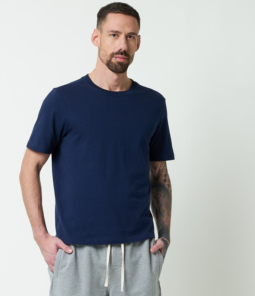 MZB Men's 1940's Relaxed T-Shirt Ink Blue