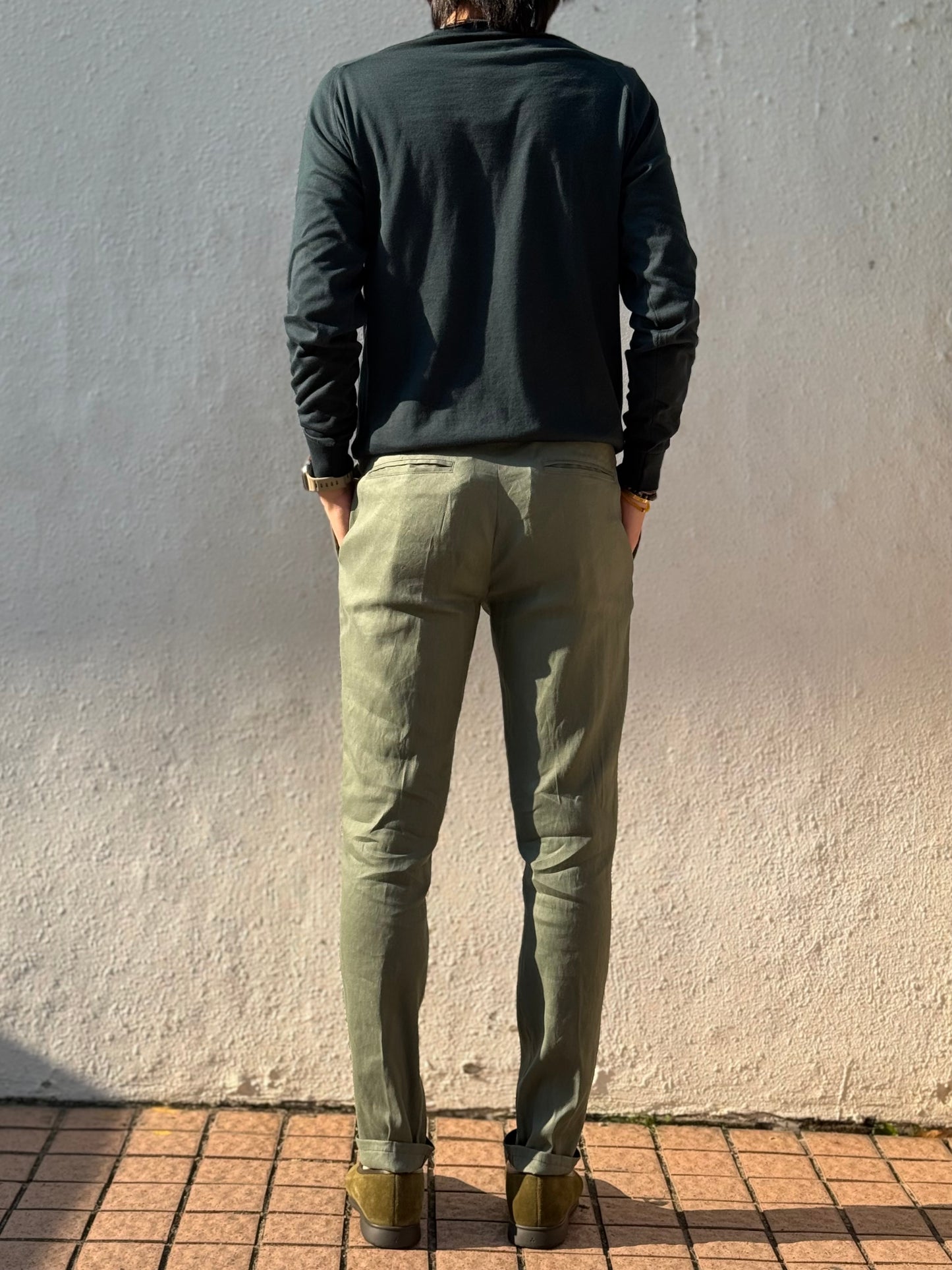 GBS DANTE 700/P Linen Blend Trousers A3727 Green