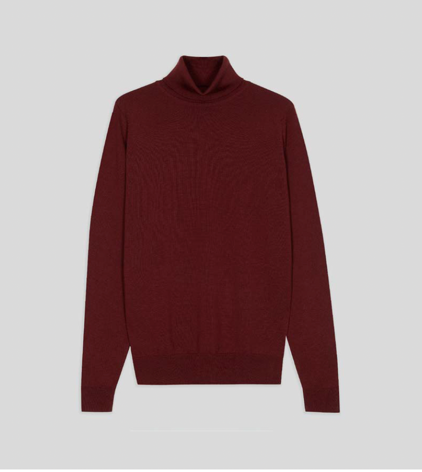 JSY CONNELL Men Merino Roll Neck Pullover Woolf Red