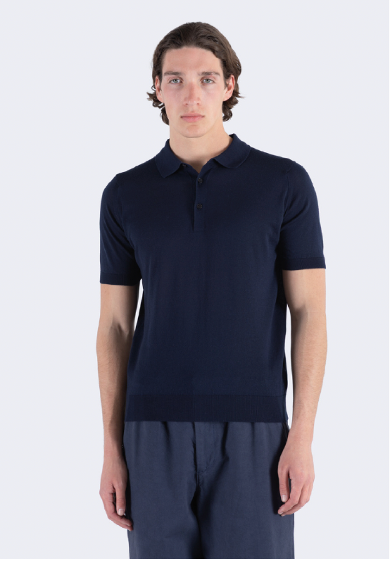 JSY Men HECTER Cotton x Cashmere Polo Shirt Eclipse