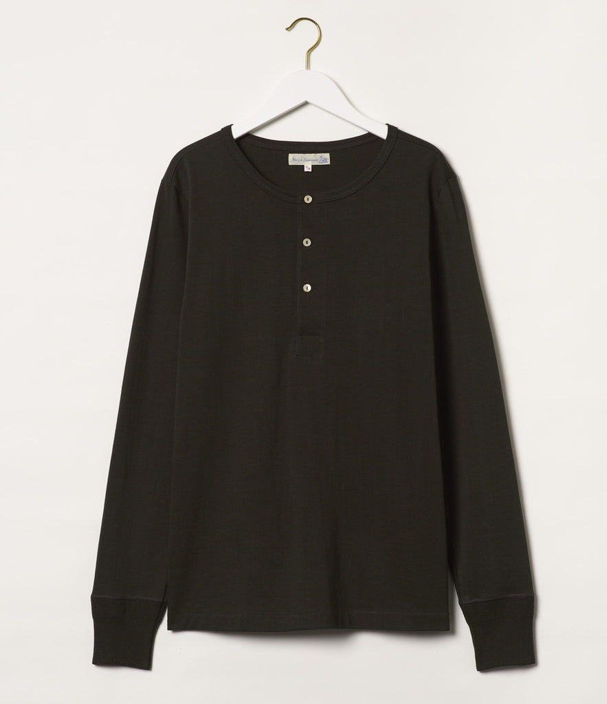 MERZB 2M06 Vintage Machine Classic Henley Long Sleeve 6,8oz Forest