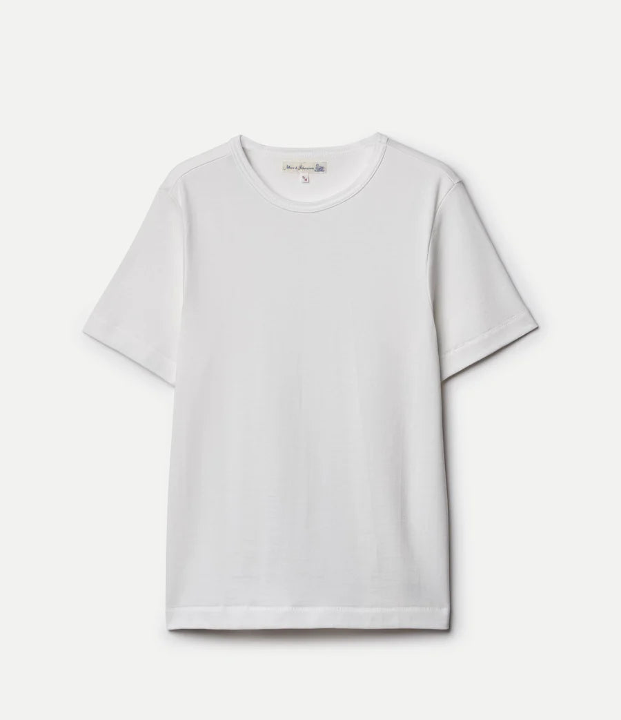 MERZB 2M15C Cropped Mid-Century Machine Refined Fit T-Shirt White
