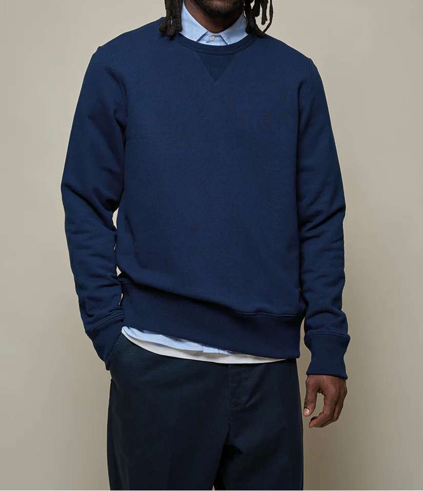 MERZB Men's 3M46 Vintage Machine Fleece Classic Fit Sweatshirt Ink Blue