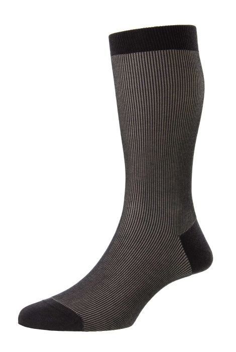 PTA Santos Shadow Ribs Cotton Men's Socks Dark Grey Mix/Silver