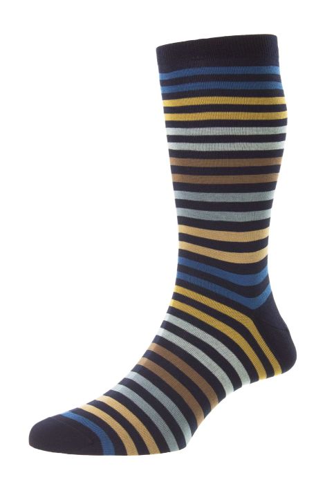 PTA Kilburn All Over Stripe Cotton Lisle Men's Socks