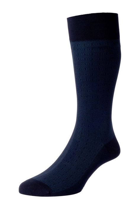 PTA Hampton Tonal Pattern Egyptian Cotton Men's Navy