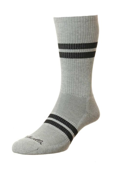 PTA Spirit Sports Luxe Egyptian Cotton Cushioned Men's Sports Socks LT Grey