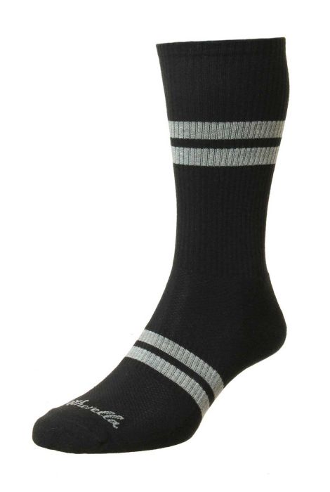 PTA Spirit Sports Luxe Egyptian Cotton Cushioned Men's Sports Socks Black
