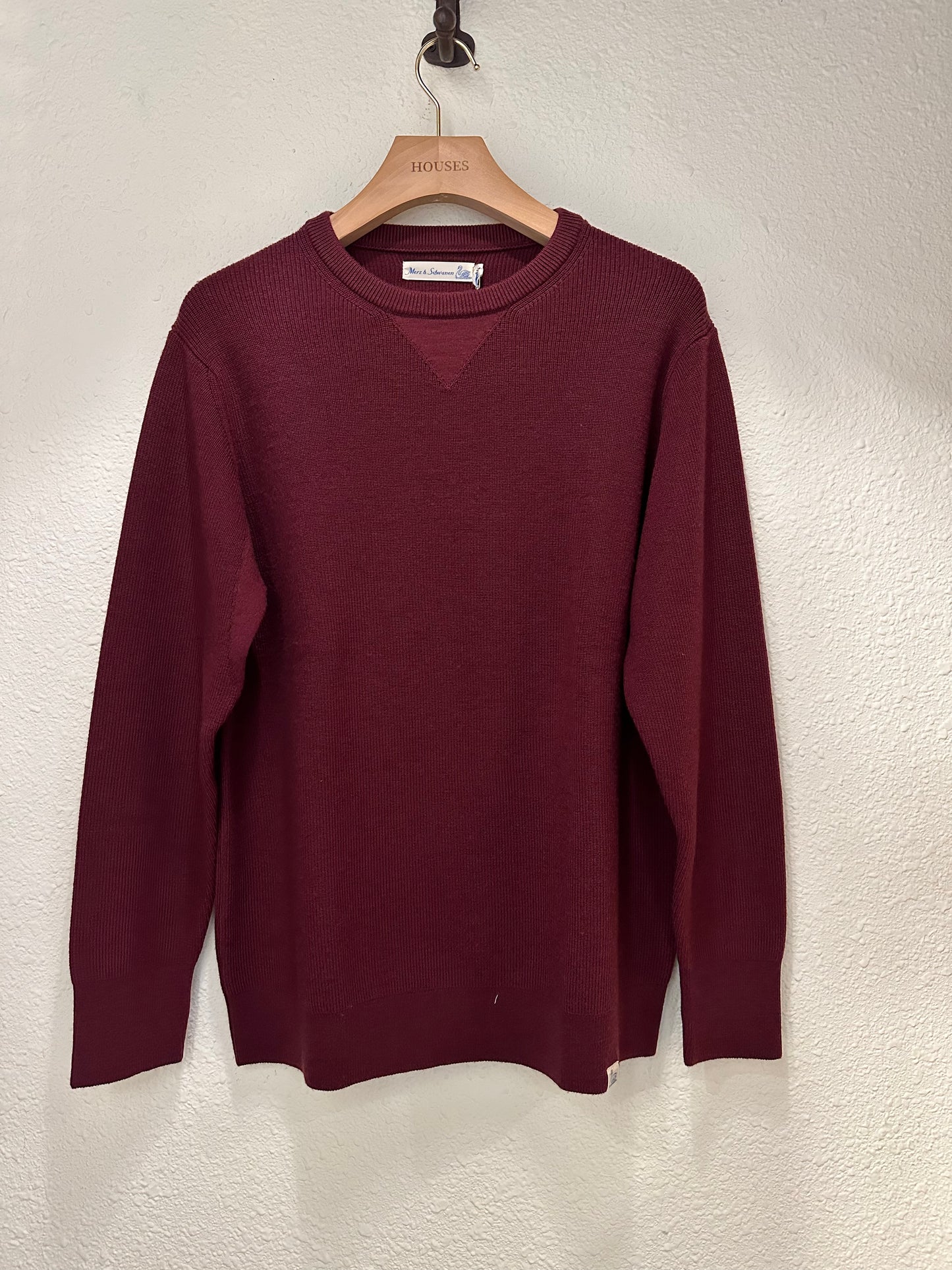 MZB Men’s Merino Wool Pullover Classic Fit Red Oak