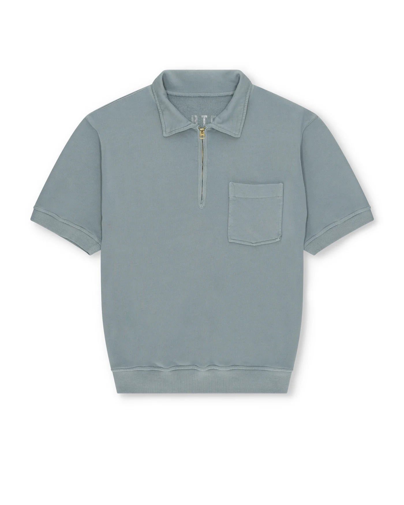 FTA YALEPM Short Sleeves Half Zip Sweatshirt Sea Glass