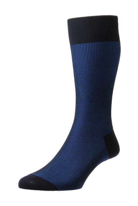 PTA Santos Shadow Ribs Cotton Men's Socks Navy/Sapphire