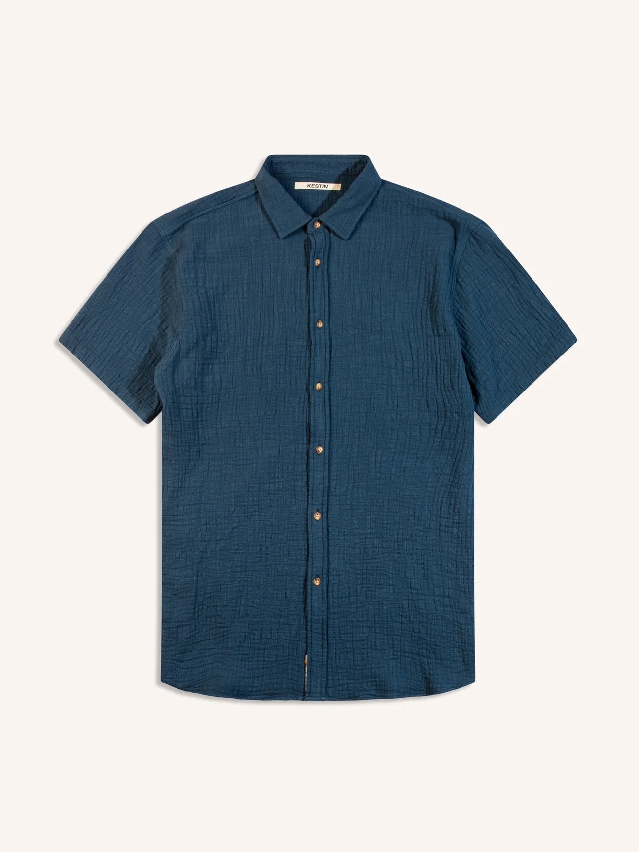 KHE Aberlady Shirt in Textured Cotton Navy