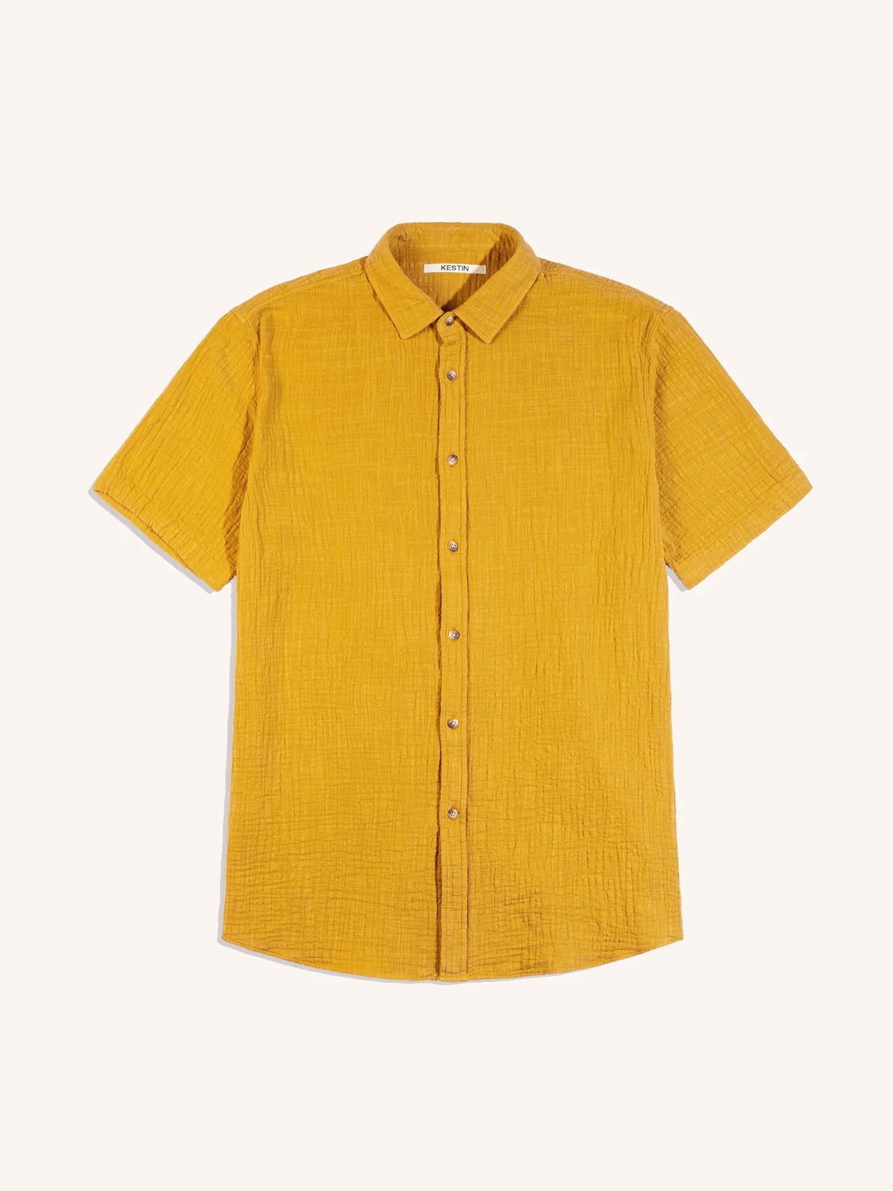 KHE Aberlady Shirt in Textured Cotton Ochire