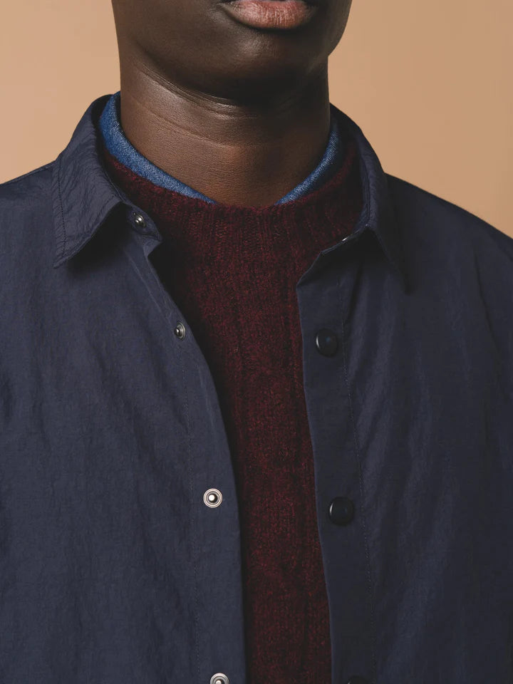 KHE Armadale Overshirt in Italian Nylon Navy