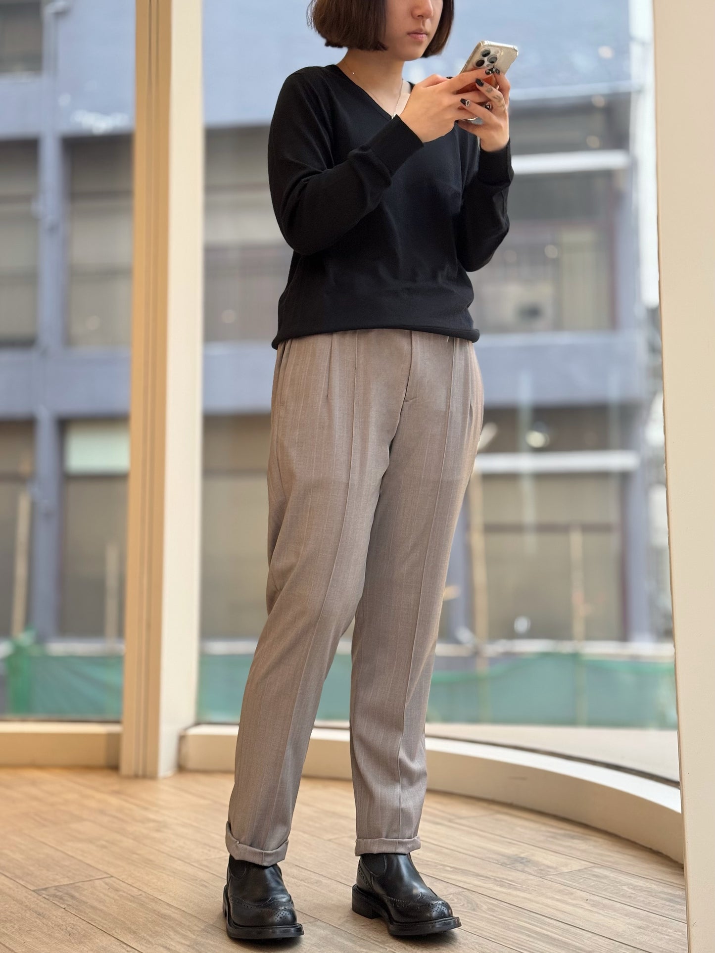 GBS MASACCIO R/1 Pinstripe Trousers A3712 Grey