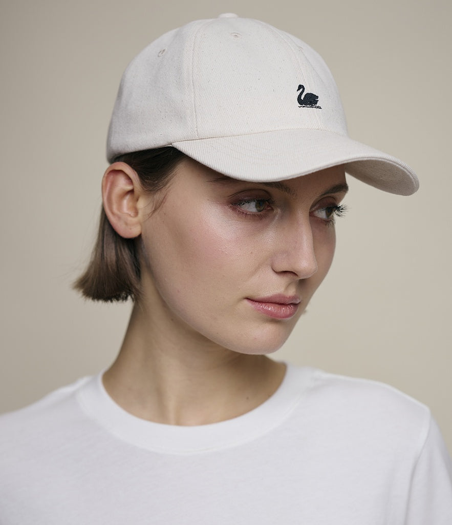MERZB CAP01T Swan Logo Organic Cotton Twill Cap Nature
