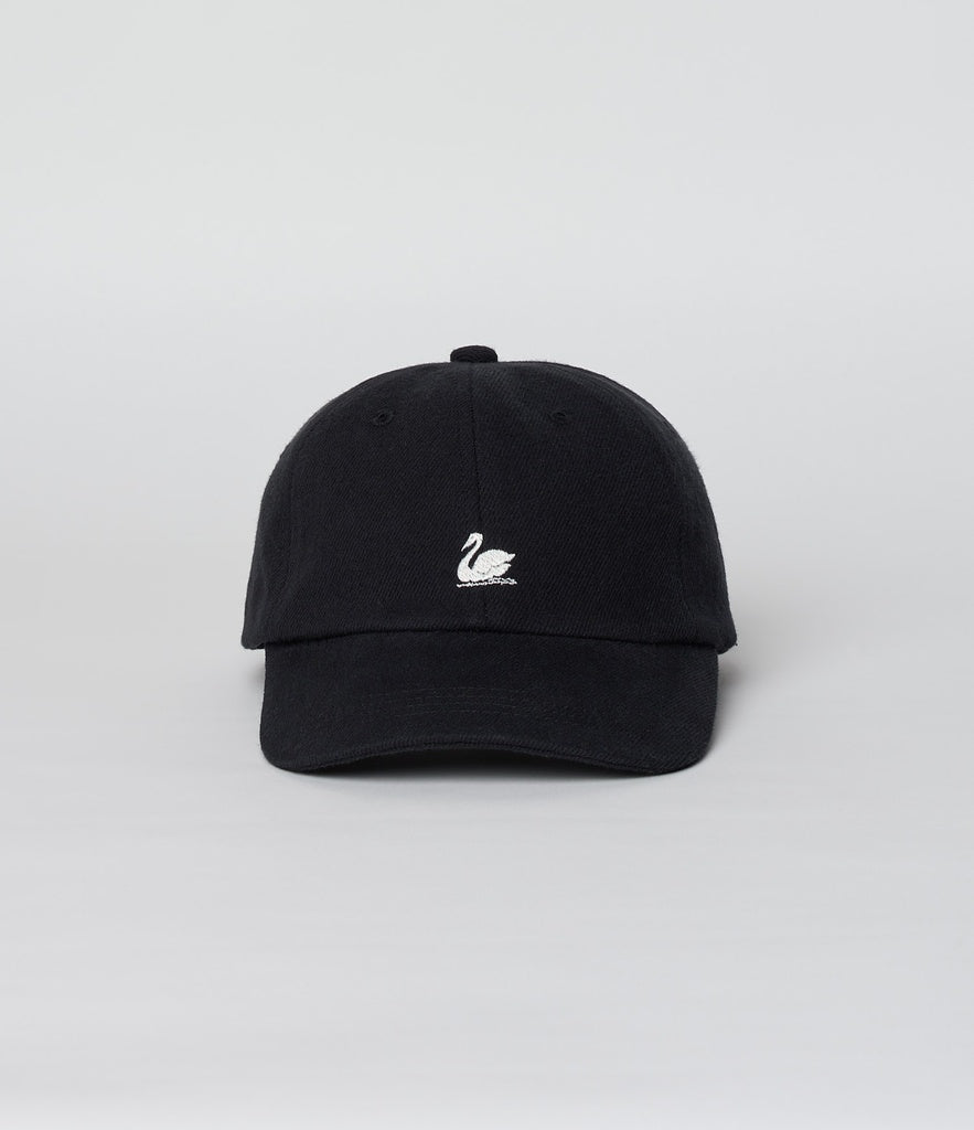 MERZB CAP01T Swan Logo Organic Cotton Twill Cap Black