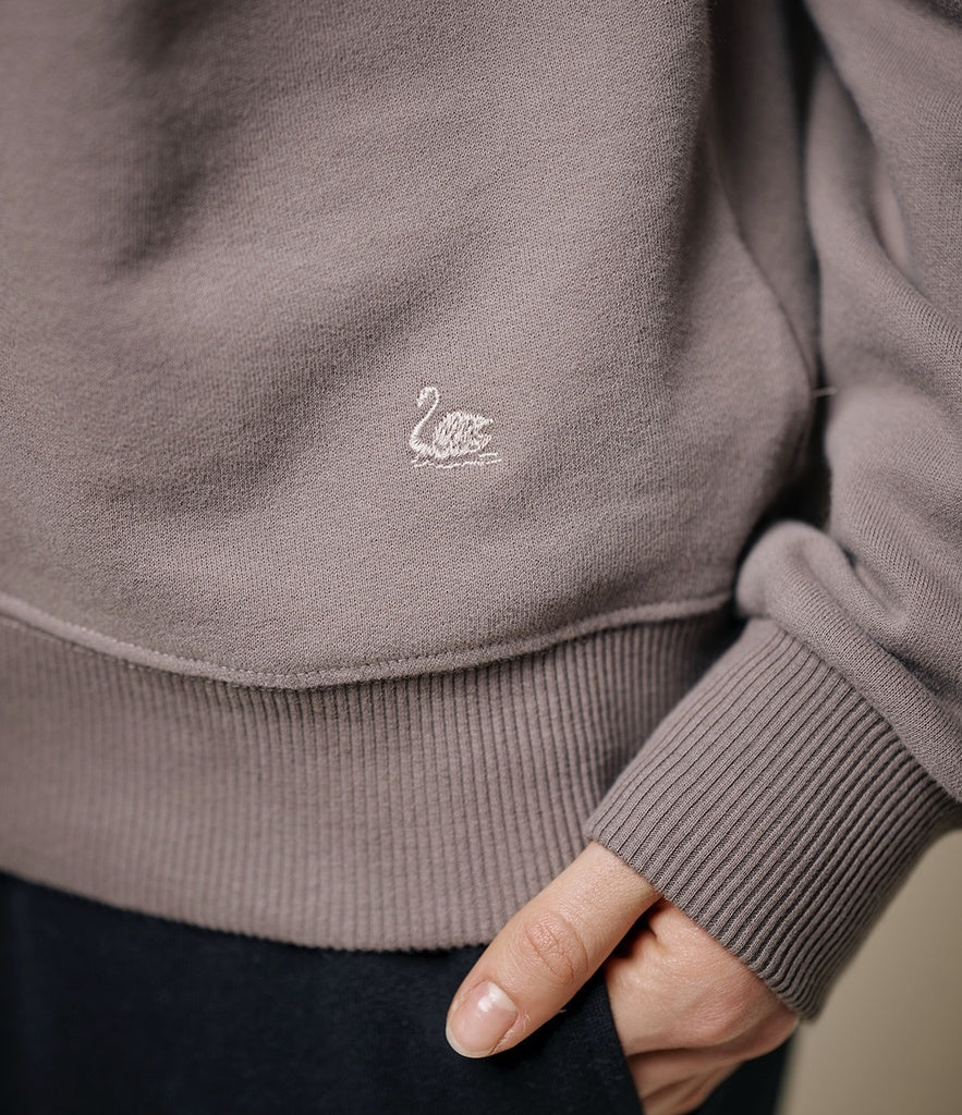 MERZB CREW01 Relaxed Cotton Soft Fleece Sweatshirt Faded Grain
