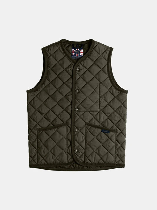 LVH THORNHAM Lavenster Quilted Gilet Olive Green