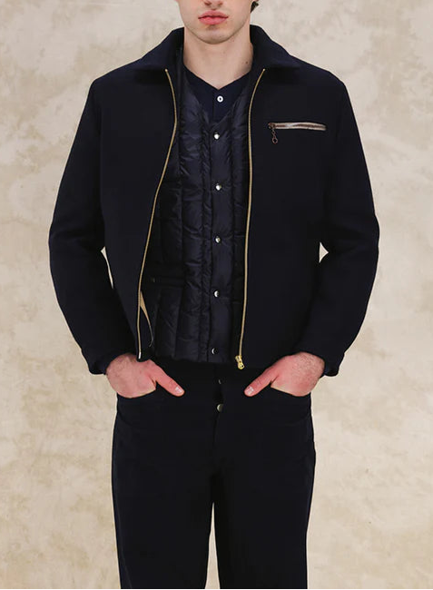 FTA George Wool Zip Jacket Navy