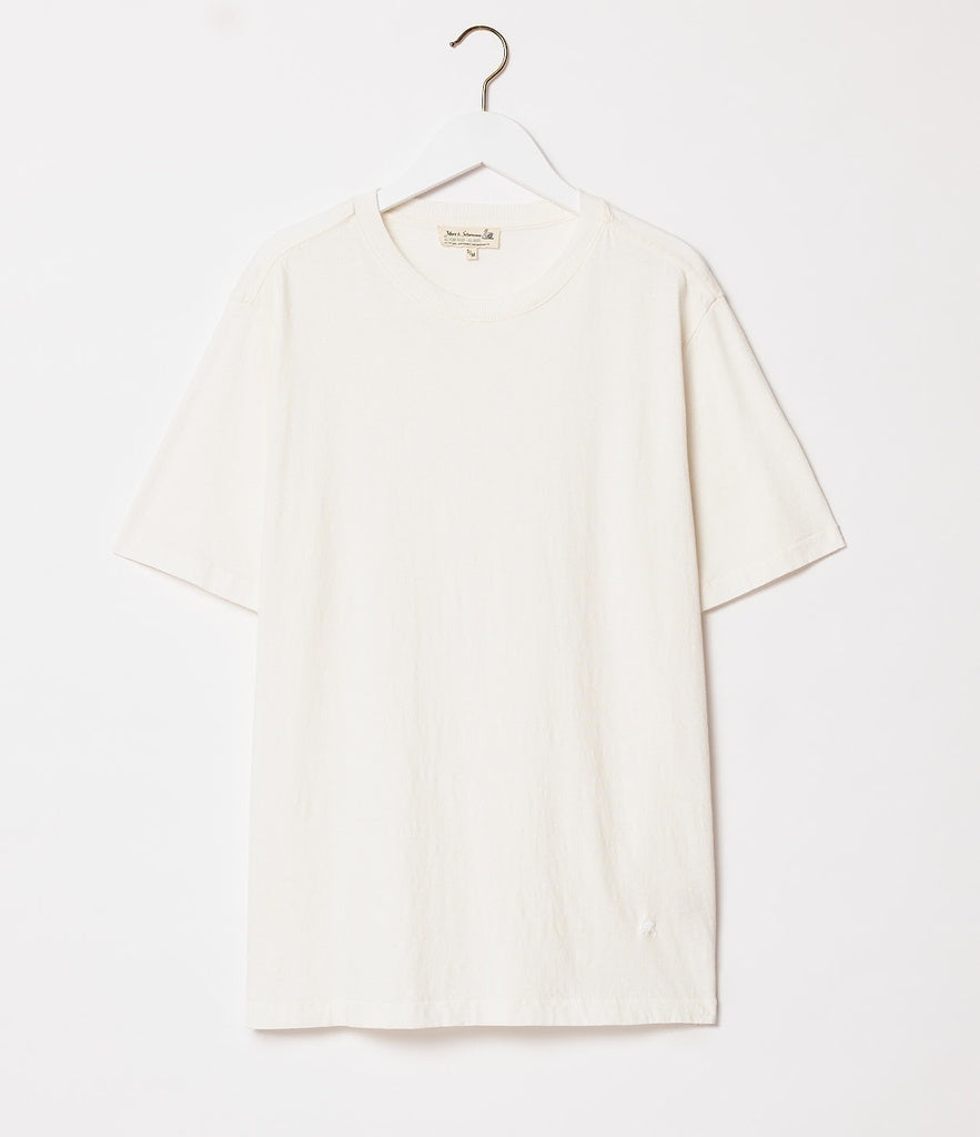 MZB LINEN01 Relaxed Fit T-Shirt Linen Organic Cotton 4oz White