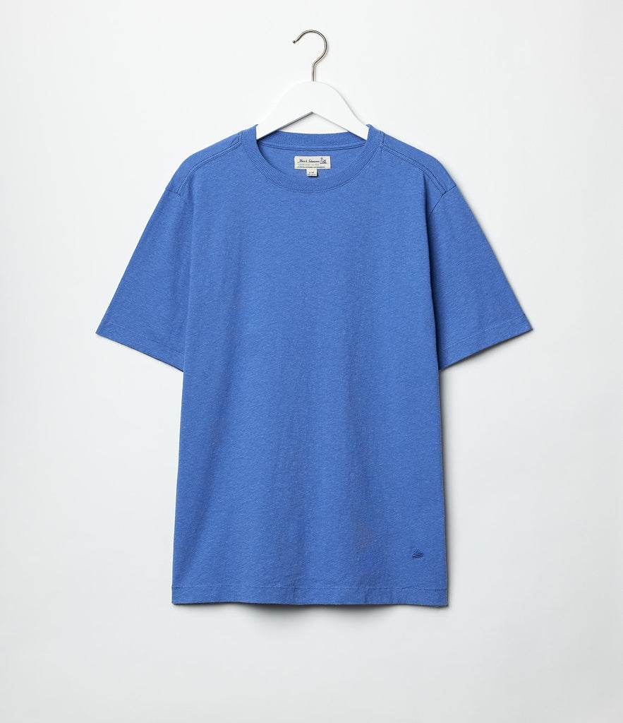 MZB HPT01 Relaxed Fit T-Shirt Cotton/ Hemp 5.4oz Faded Blue