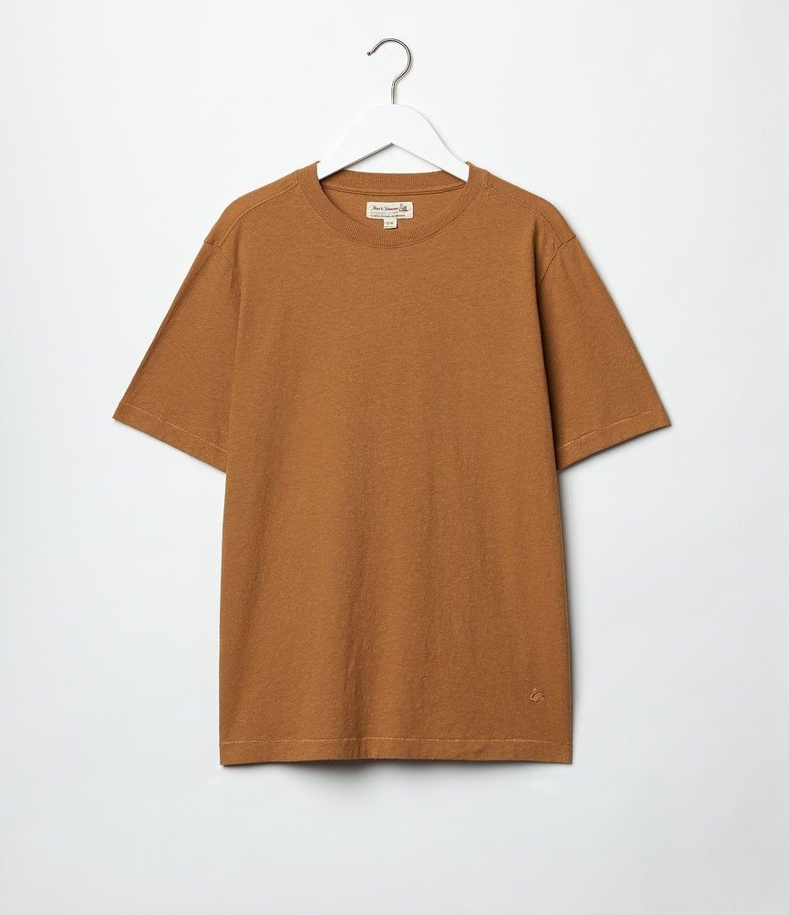 MERZB HPT01 Relaxed Fit T-Shirt Cotton/ Hemp 5.4oz Faded Caramel