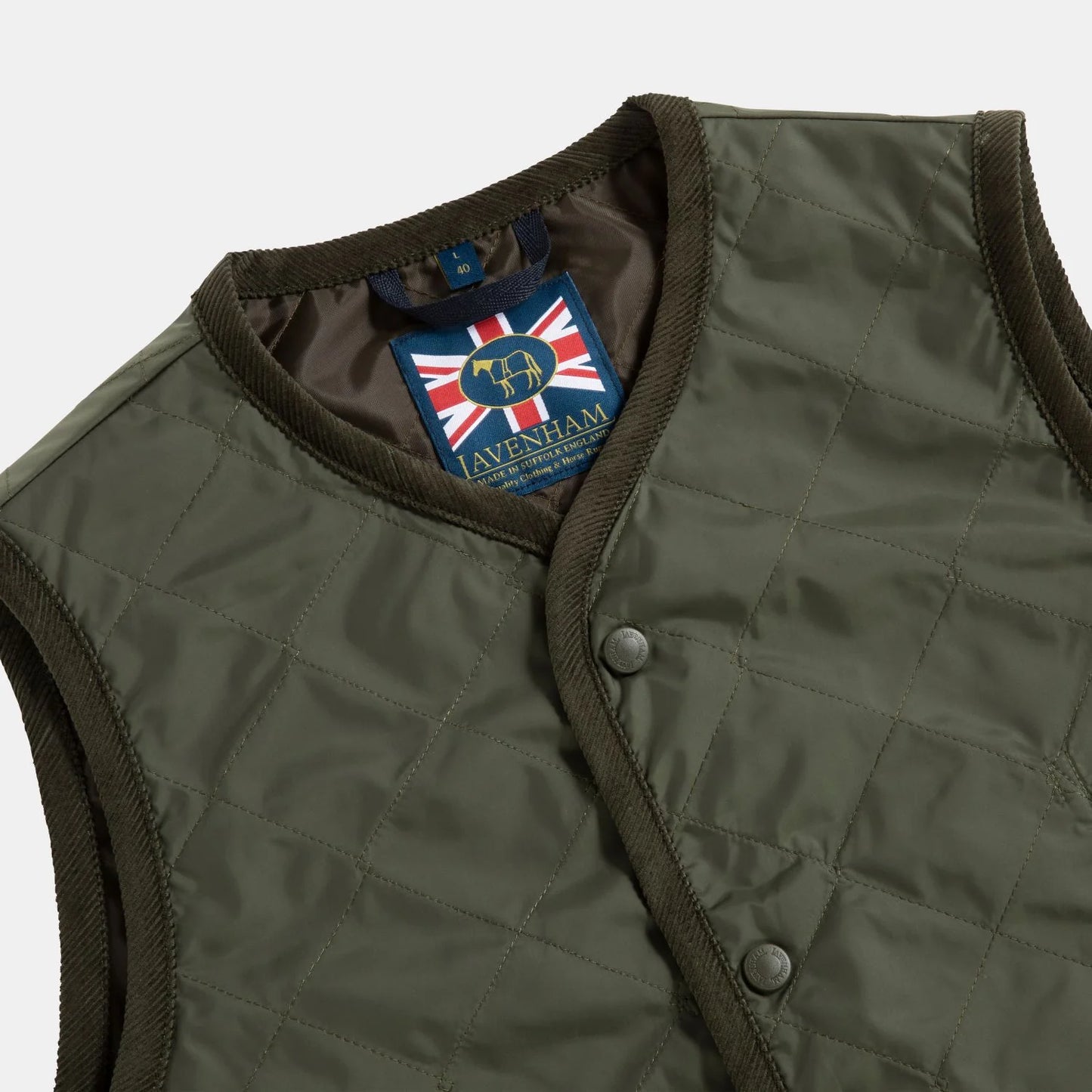 LVH THORNHAM Unwadded Gilet Olive Green
