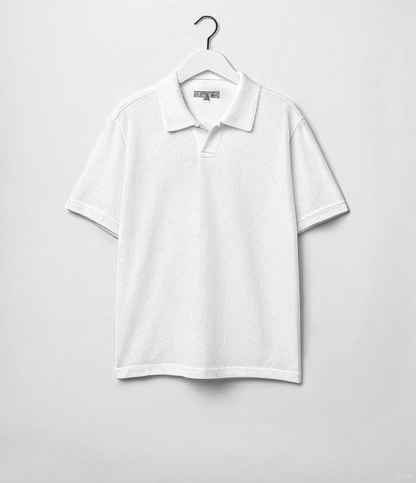 MZB LINEN02 Relax Fit Polo Shirt Linen Organic Cotton 4oz White