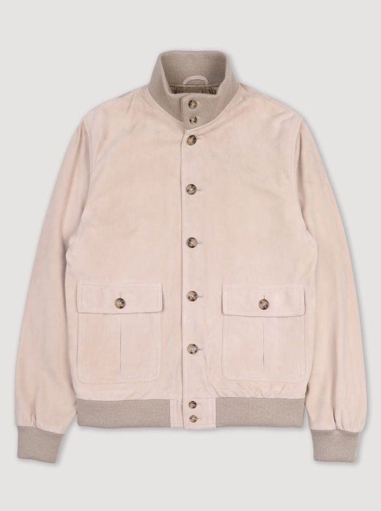 VSR VALSTARINO Silm Suede Bomber Jacket Sable