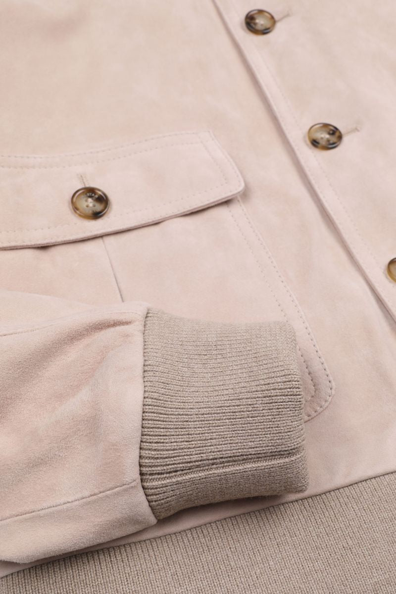 VSR VALSTARINO Silm Suede Bomber Jacket Sable