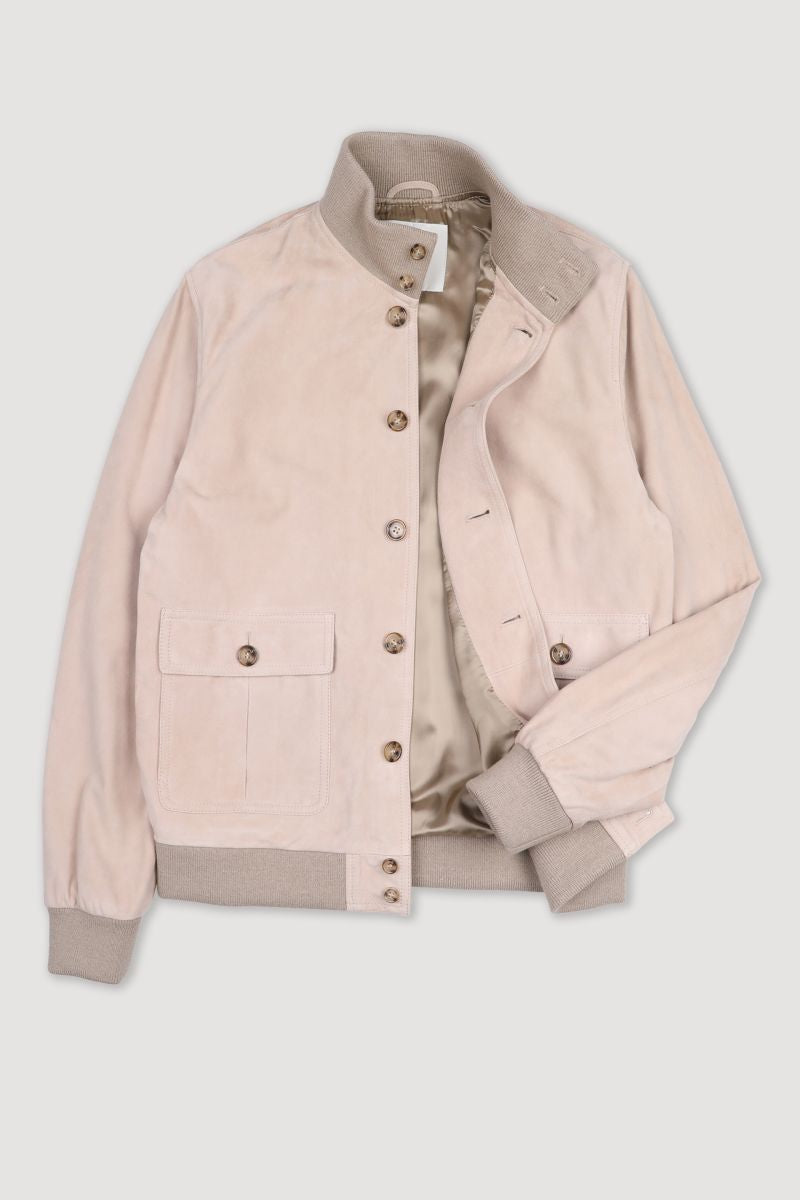 VSR VALSTARINO Silm Suede Bomber Jacket Sable
