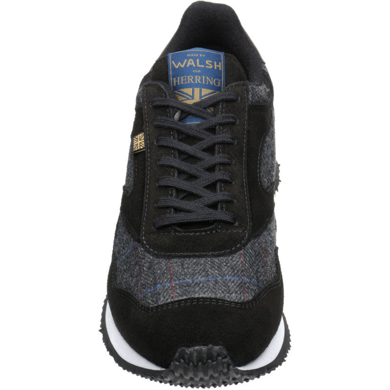 HE Ensign Trainer rubber soled trainers Black Suede and Grey Tweed