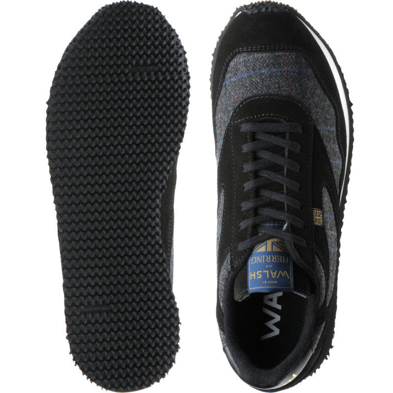 HE Ensign Trainer rubber soled trainers Black Suede and Grey Tweed