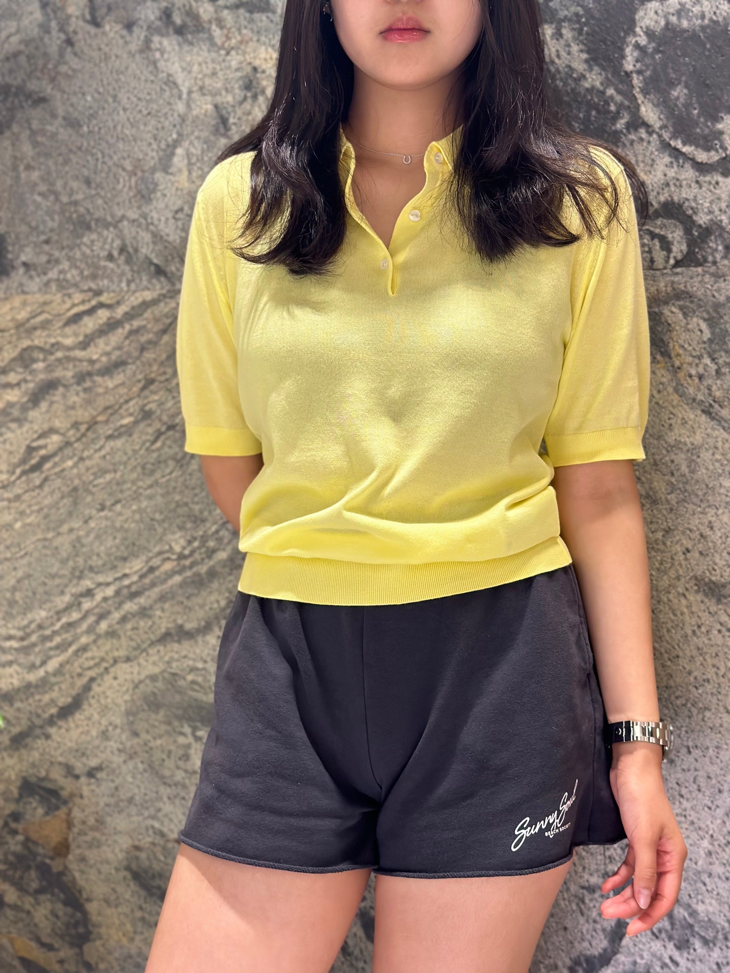 JSY JILL Women Sea Island Cotton Shirt Yellow Balm