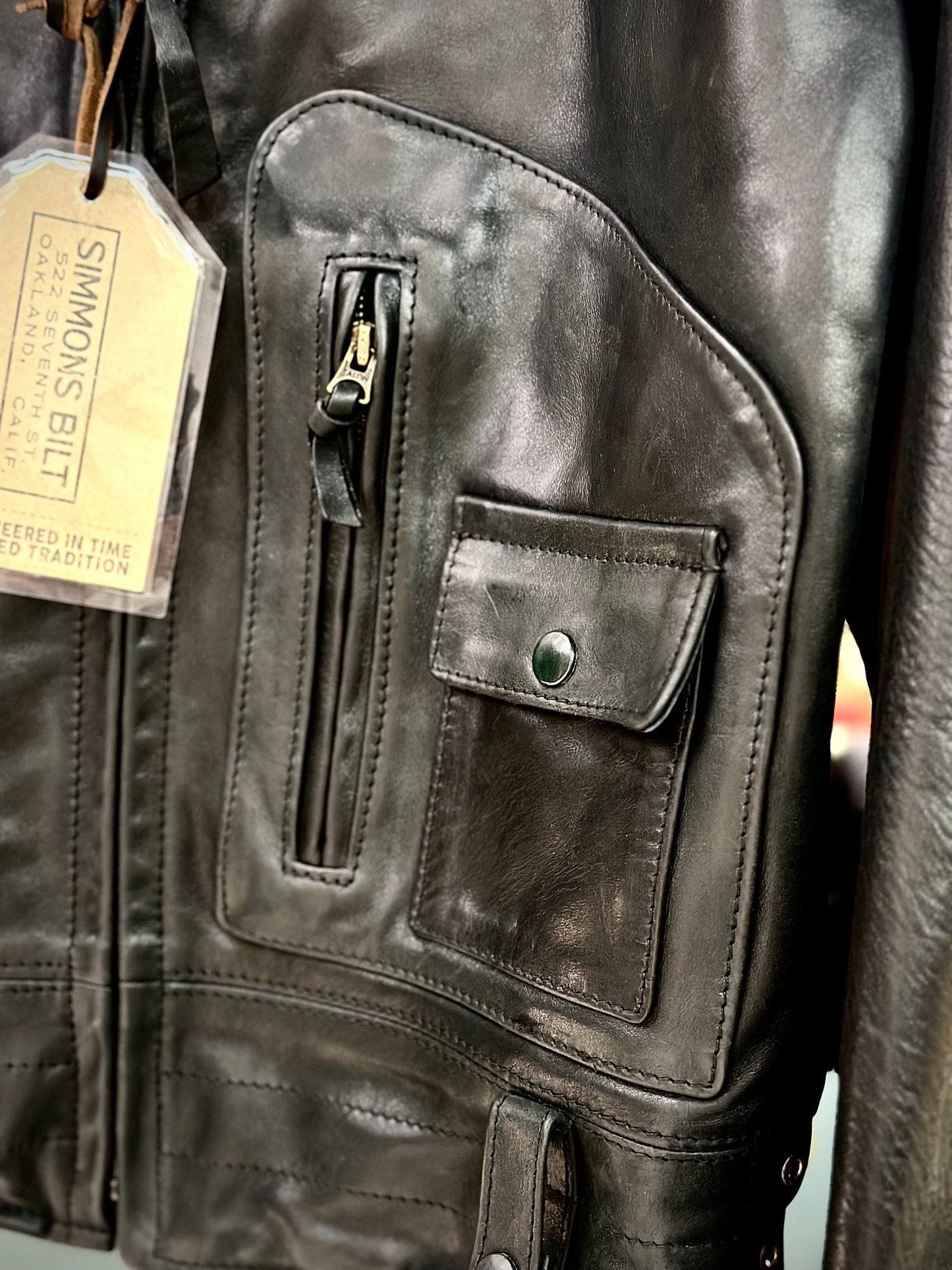 SSB DAYTONA Horsehide Biker jacket Black