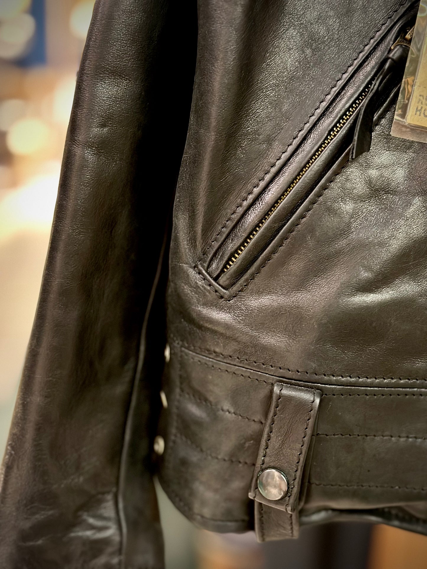 SSB DAYTONA Horsehide Biker jacket Black