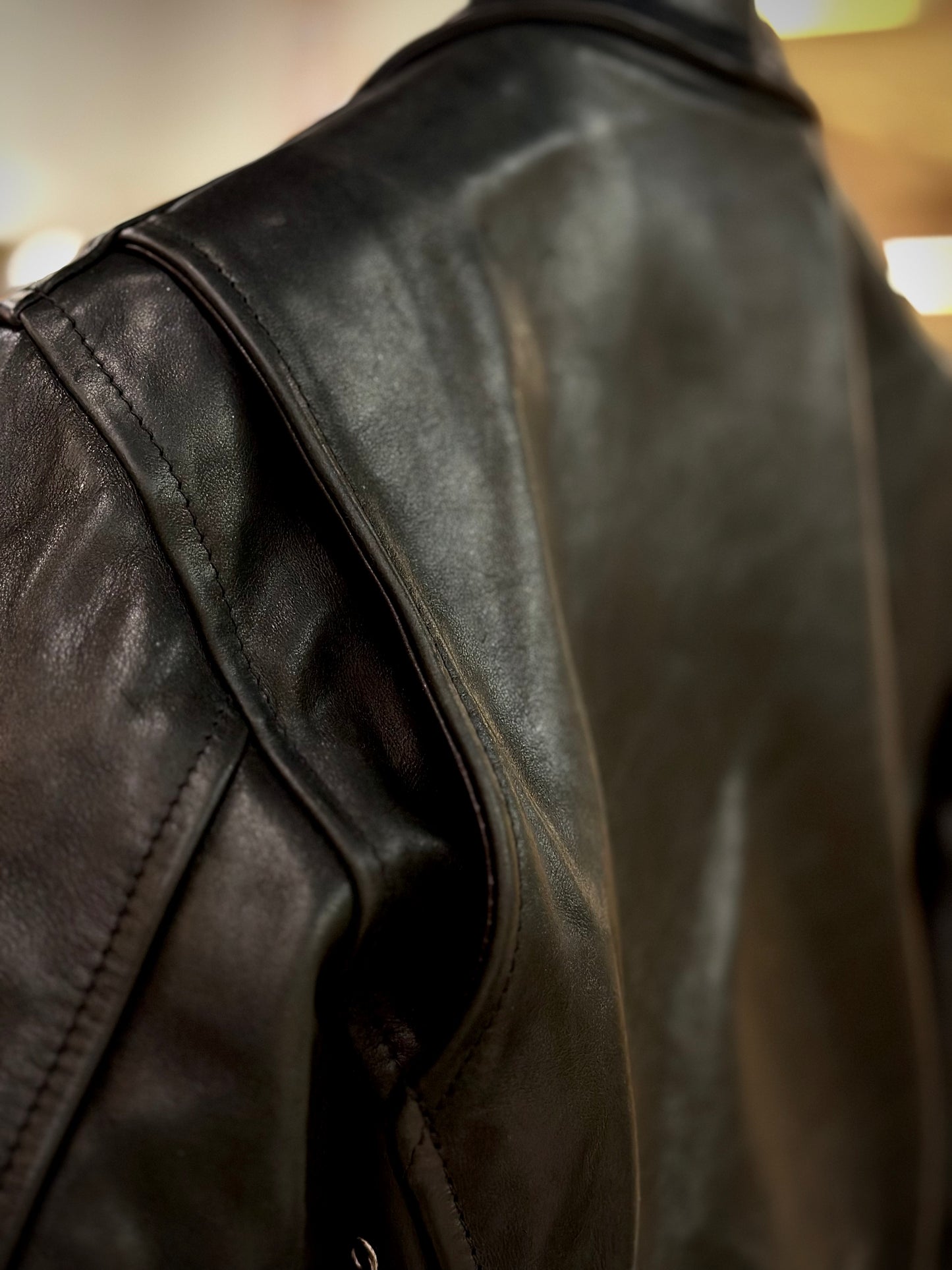SSB DAYTONA Horsehide Biker jacket Black