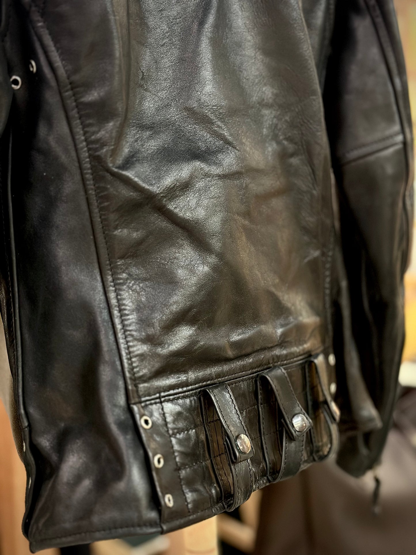 SSB DAYTONA Horsehide Biker jacket Black