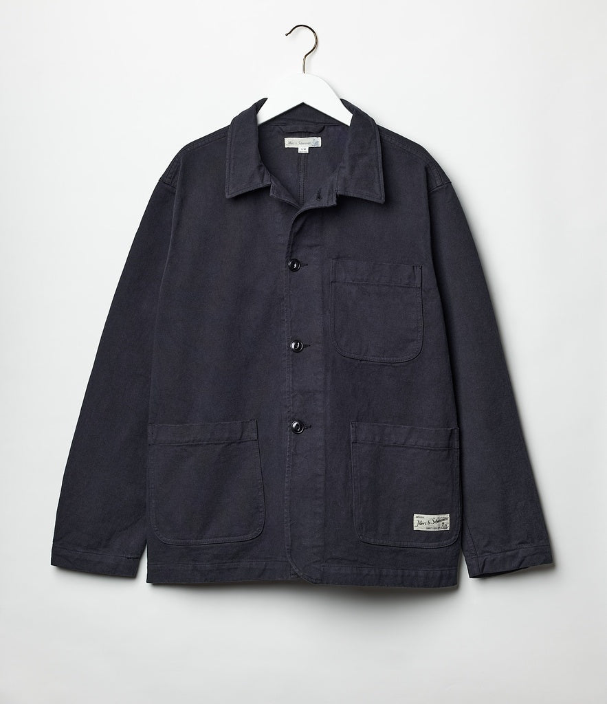 MERZB JKT05 Organic Cotton Twill Worker Jacket Charcoal