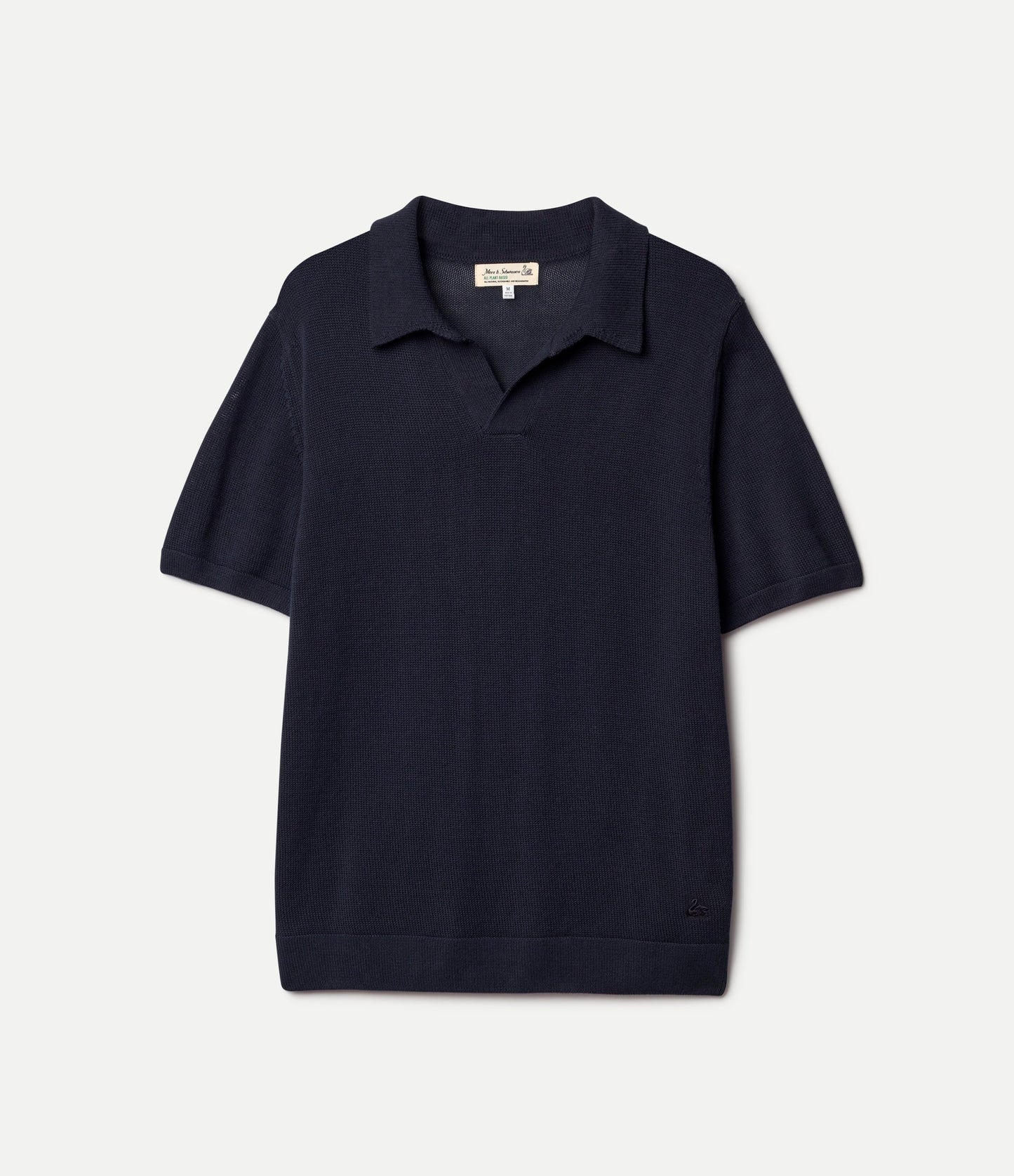 MERZB KINT POLO 02 Knitted Polo,Organic Cotton Relaxed Fit Dark Navy