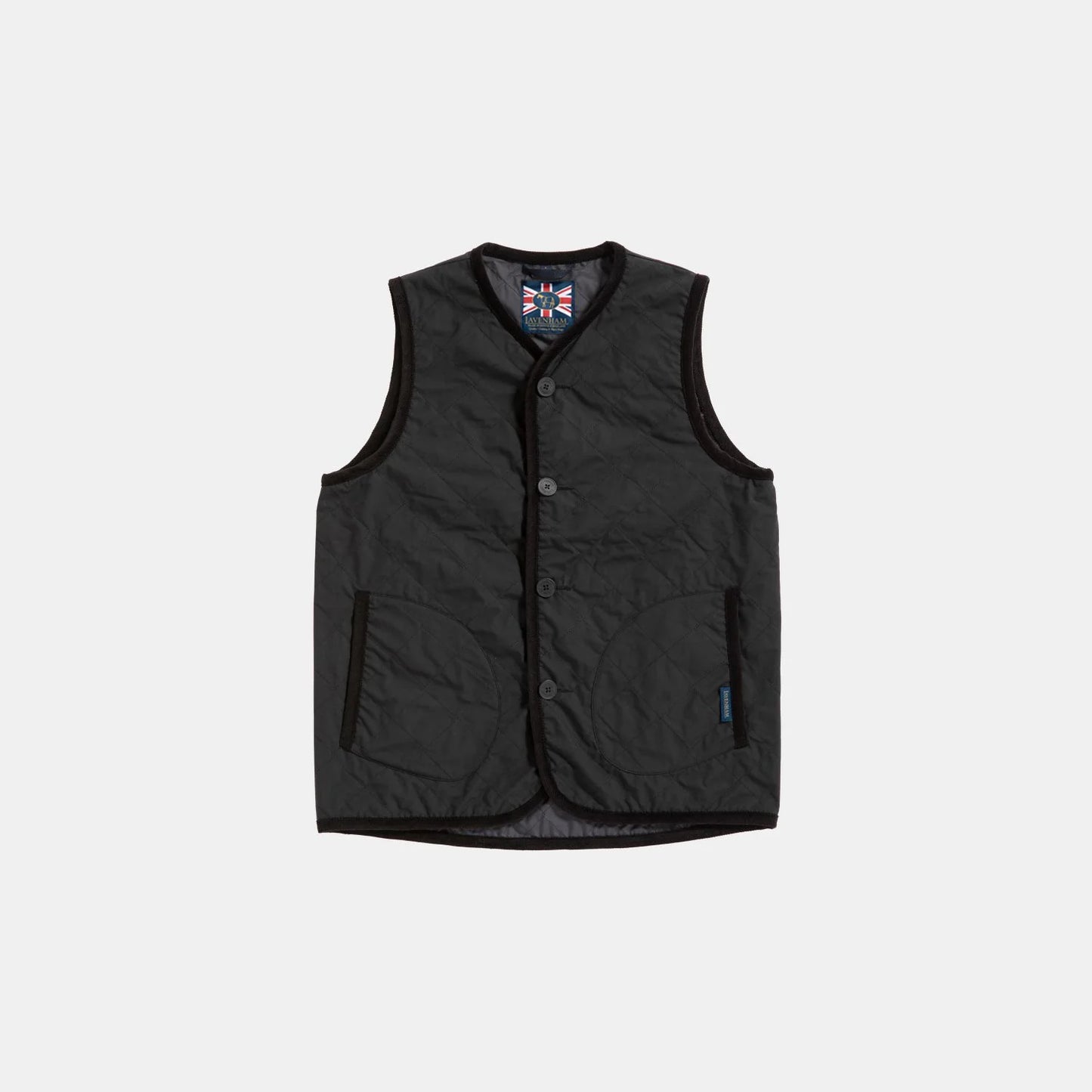 LVH Unwadded Lightweight Dry Waxed Cotton Gilet Black