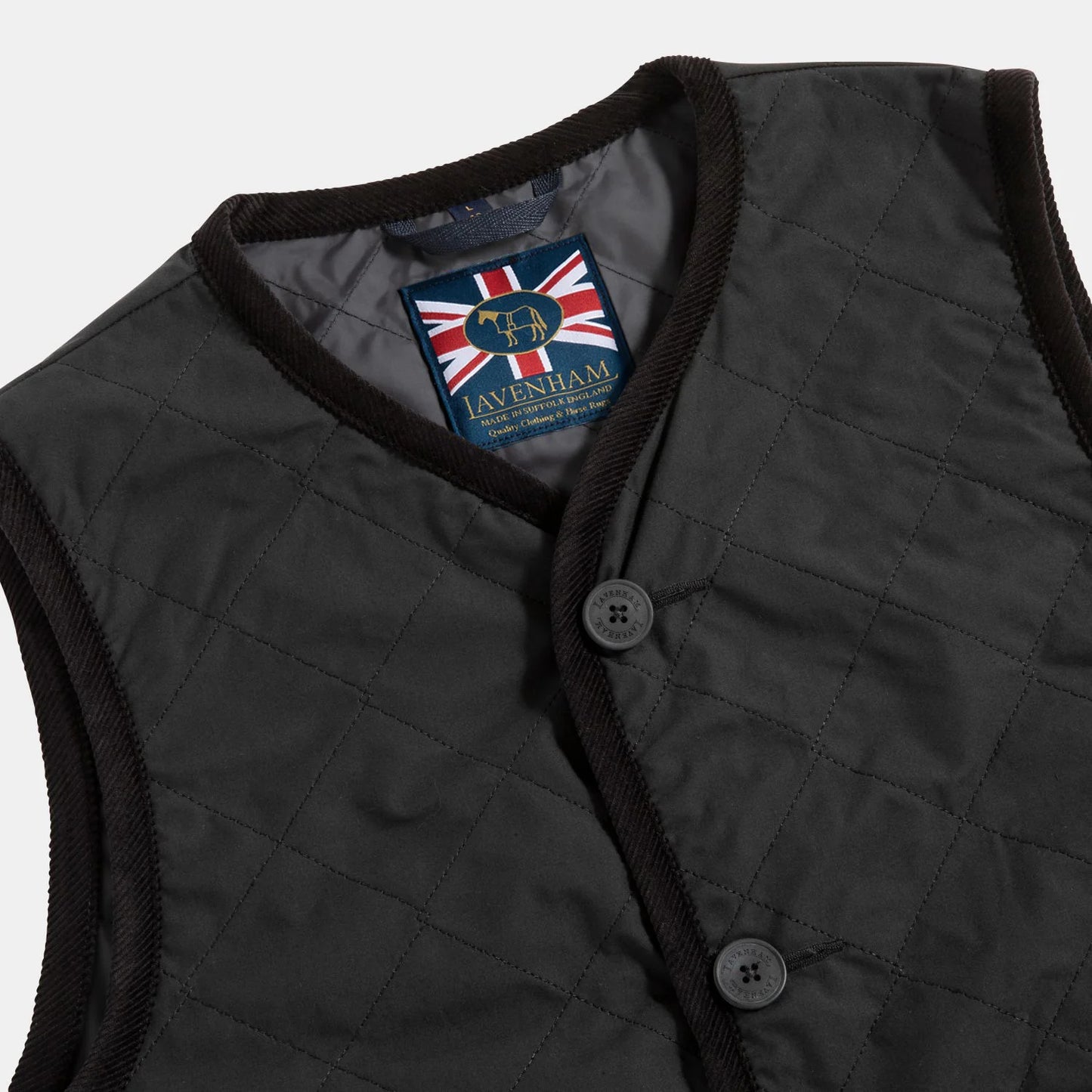 LVH Unwadded Lightweight Dry Waxed Cotton Gilet Black