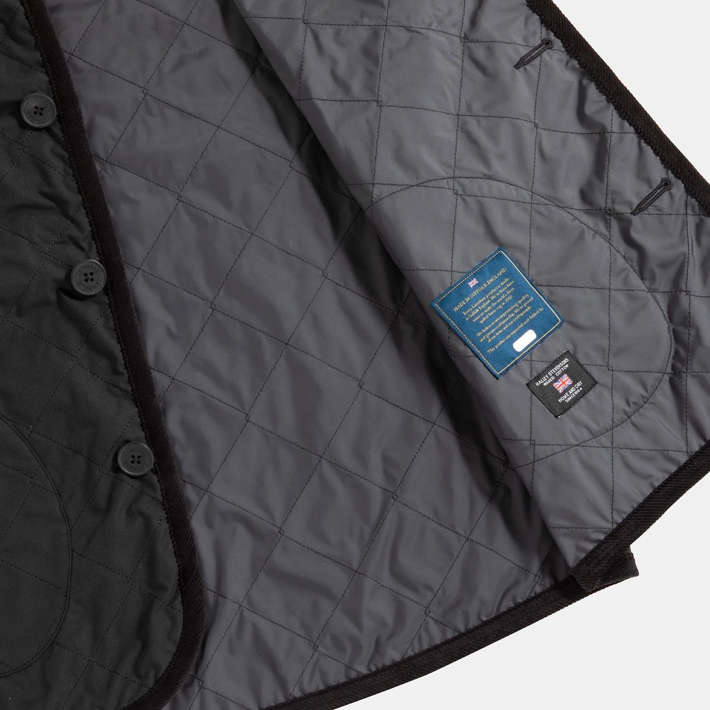 LVH Unwadded Lightweight Dry Waxed Cotton Gilet Black