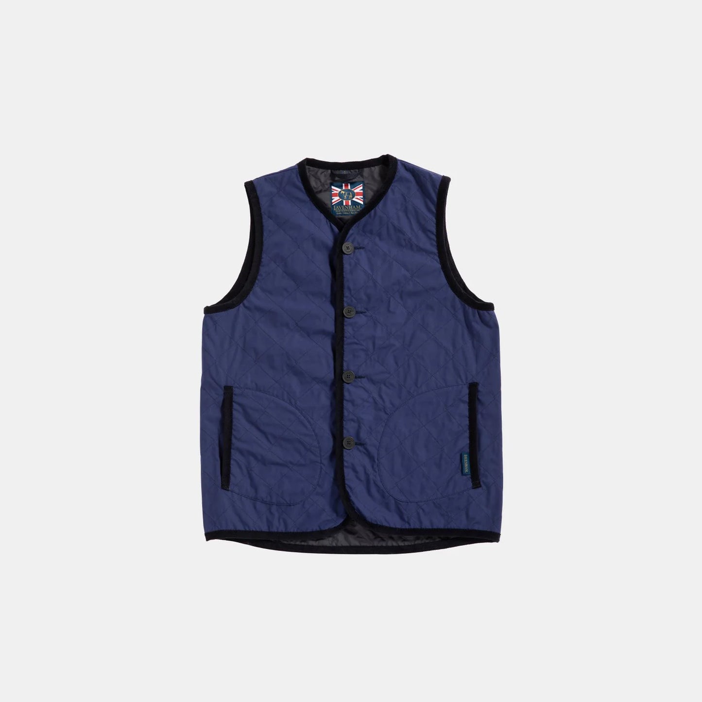 LVH Unwadded Lightweight Dry Waxed Cotton Gilet Dark Navy