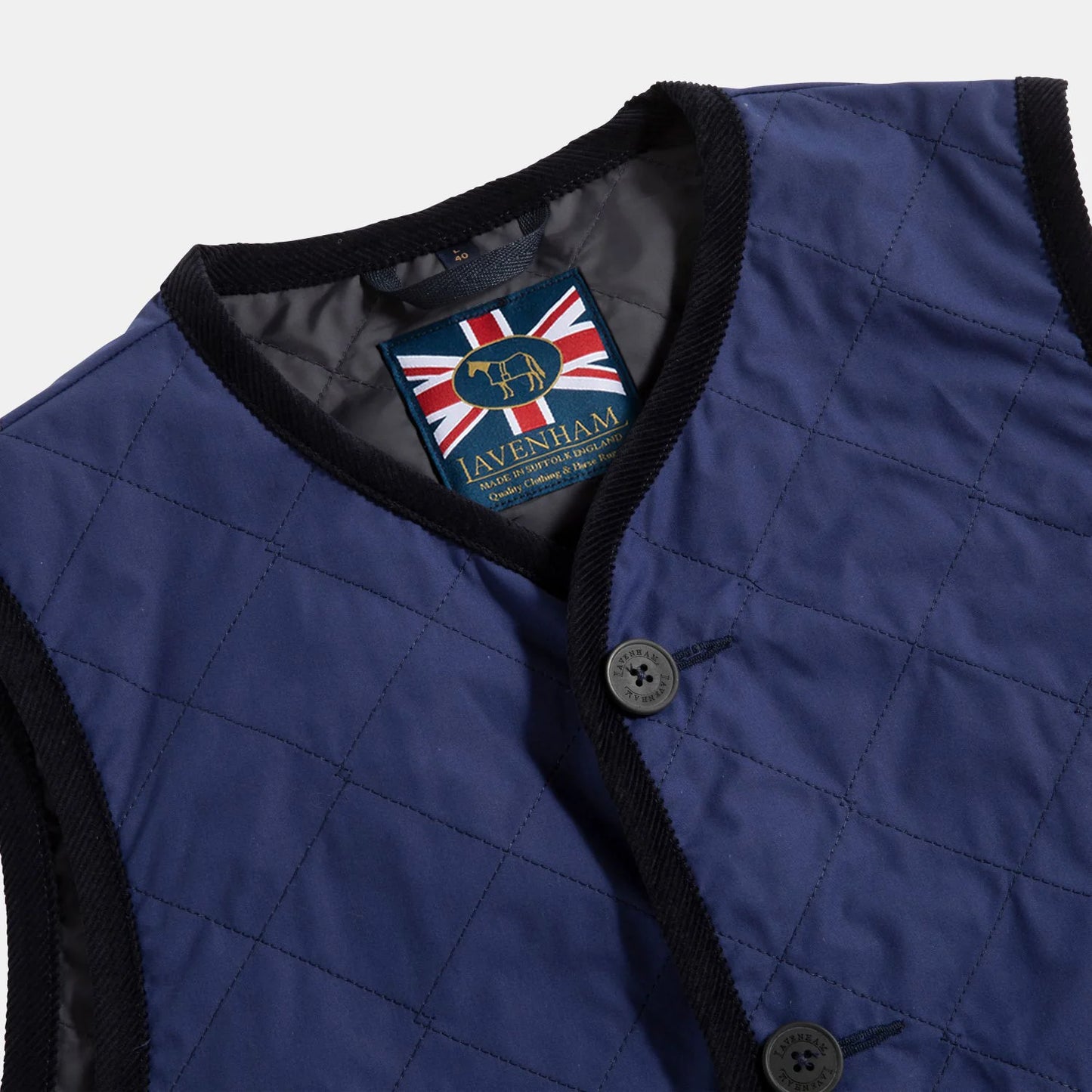LVH Unwadded Lightweight Dry Waxed Cotton Gilet Dark Navy