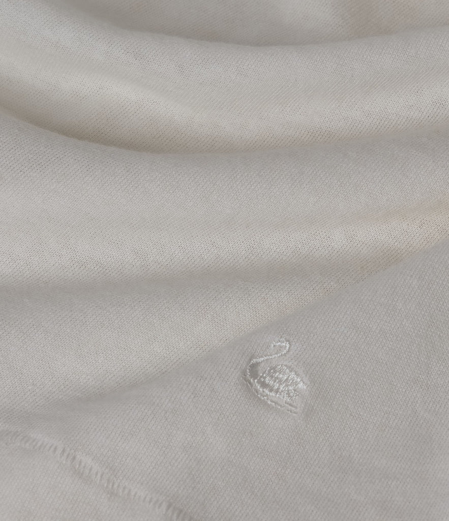 MERZB WLINEN03 Women's Relaxed Wide Fit Linen Organic Cotton Polo Shirt White