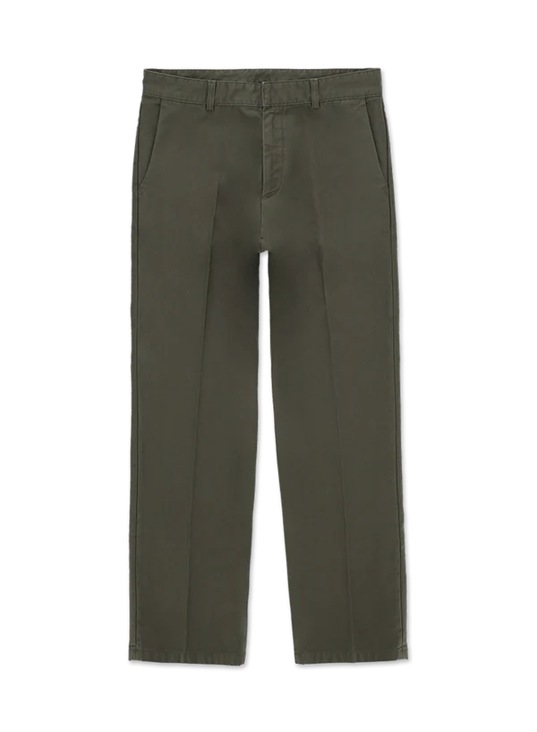 FTA Maine Reversed Cotton Canvas Trousers Green