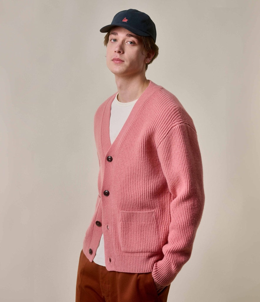 MZB LOCG02 Cashmere Merino wool Blend Cardigan Rosewood